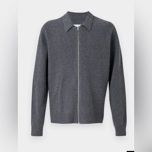 Samsøe Samsøe Saisaks Zip Cardigan Merino Wool Sweater Gray M EUC